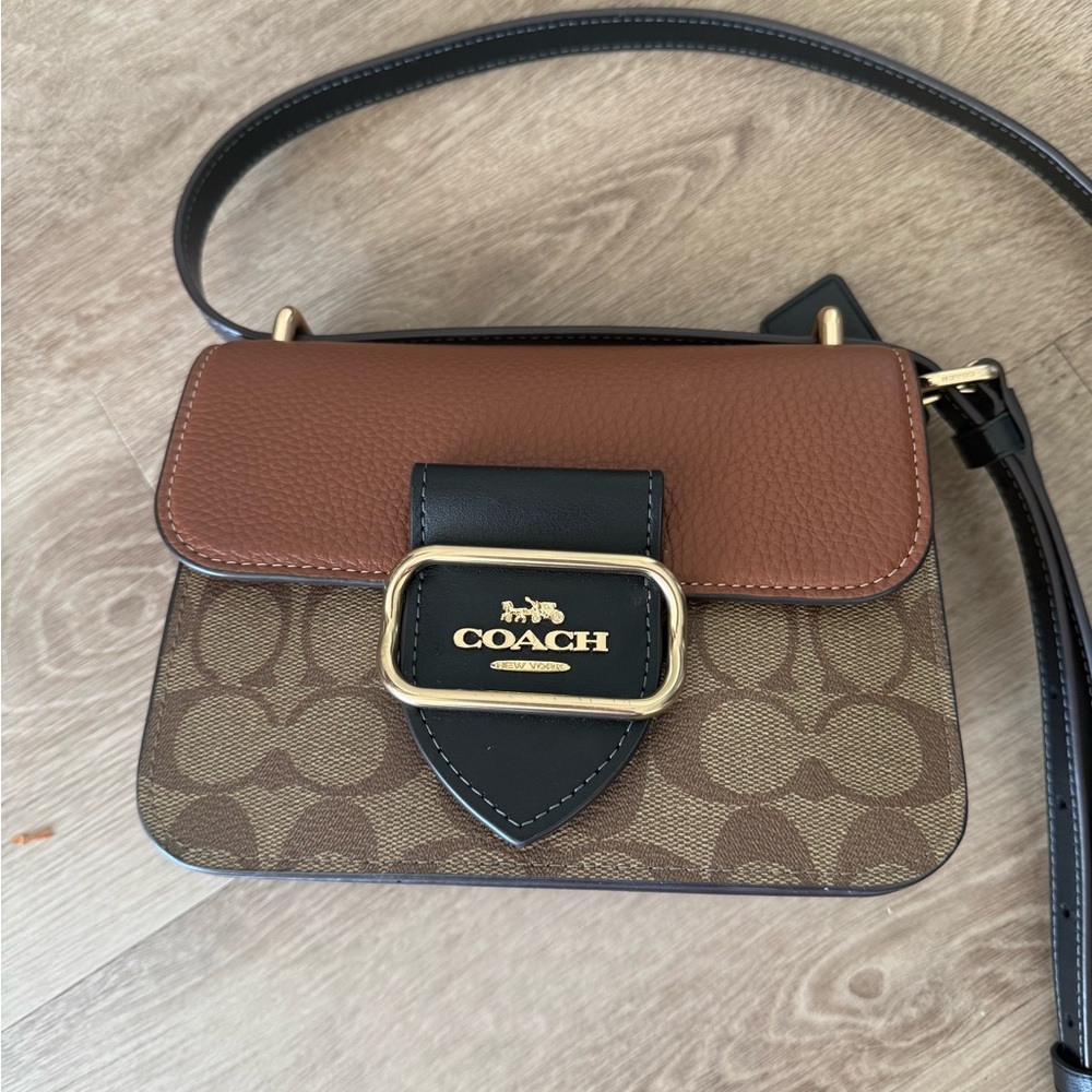 Coach Tan and Black Crossbody Bag